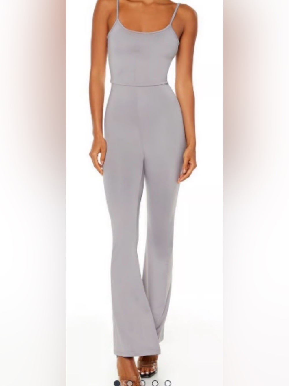 NWT Forever 21 Light Gray Flare Jumpsuit